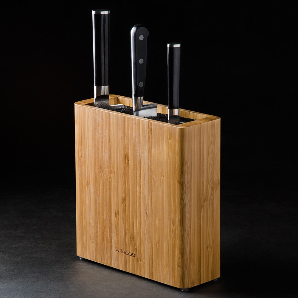 Couteau de table monobloc bambou inox (lot de 6) - RETIF