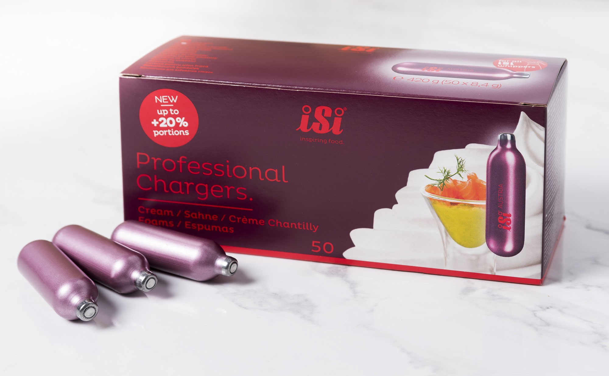 iSi Pro Chargers - Cartouches pour Siphons à Crème Chantilly - Lot