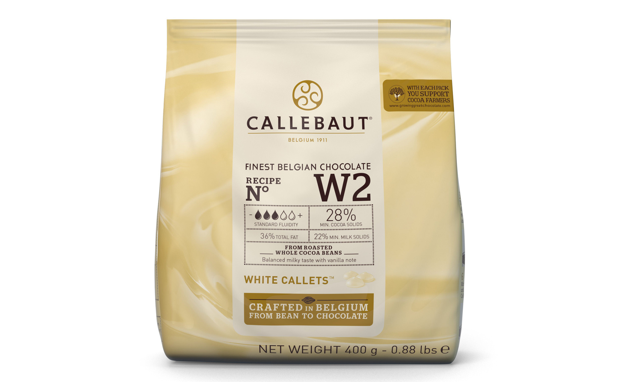 Chocolat Blanc W2 28% pistoles de 2.5 kg ou 10 kg Callebaut - Callebaut
