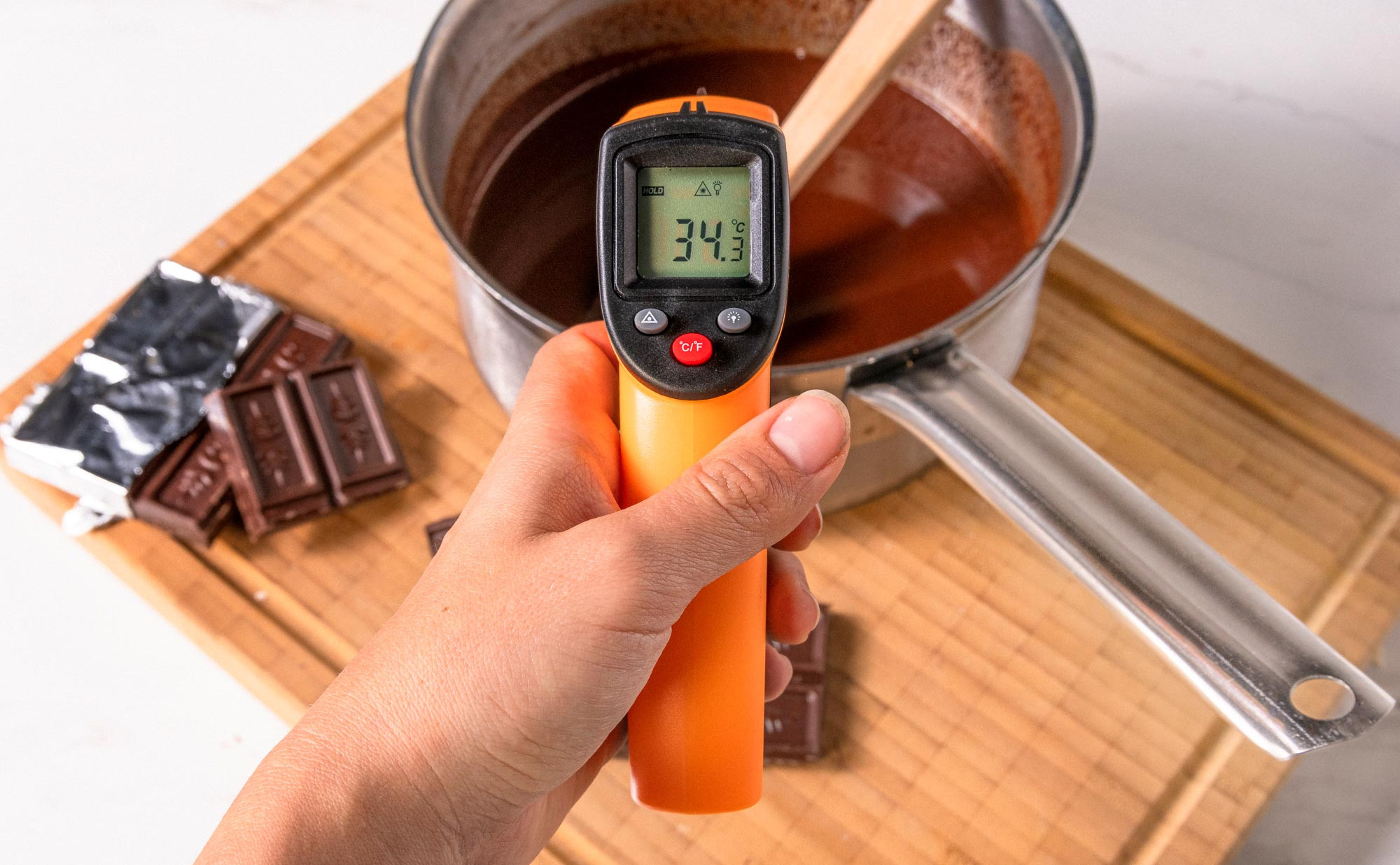 Thermomètre Chocolat avec Spatule Intégrée - Thermomètre Laser