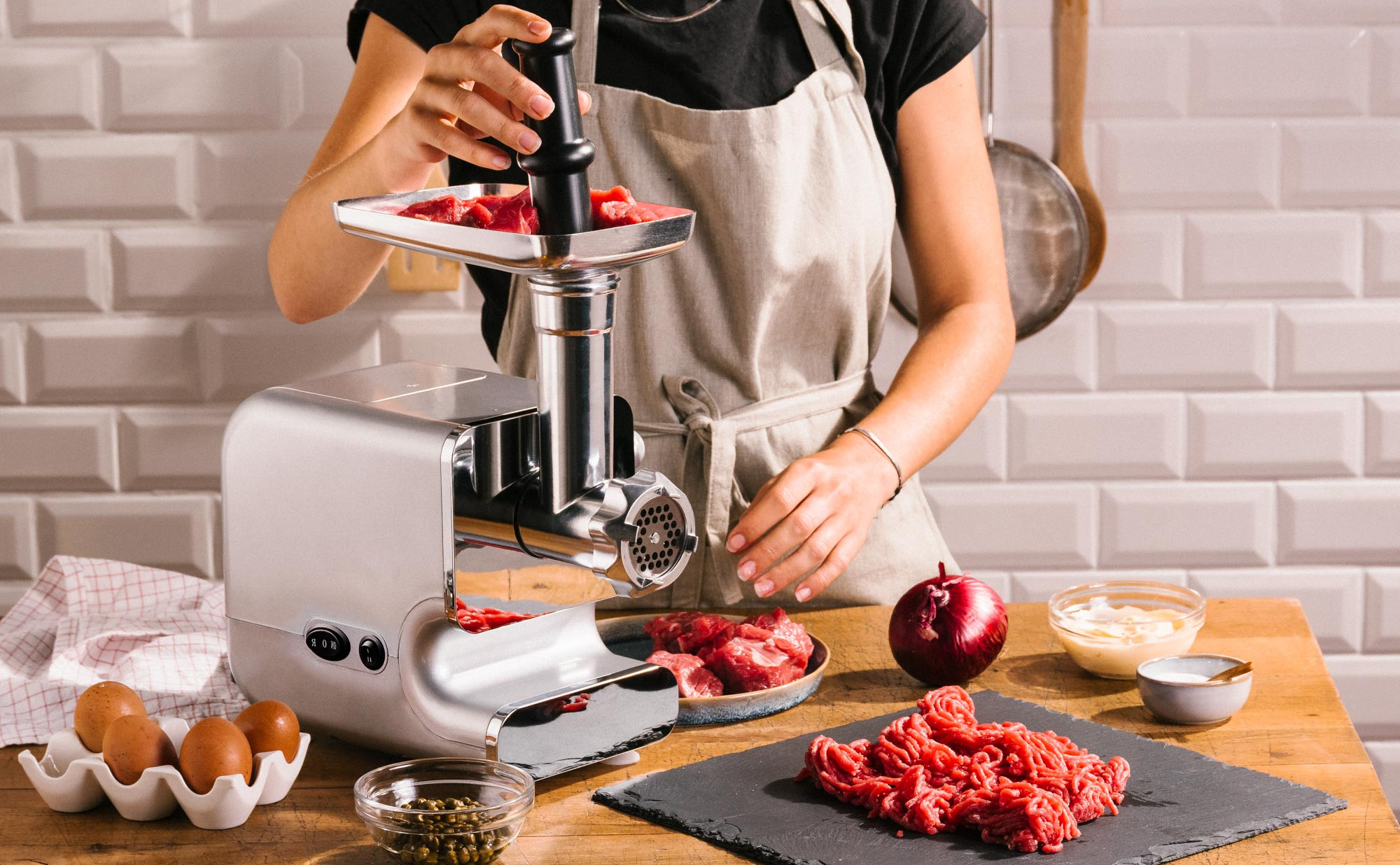 Hachoir à Viande de kitchenaid accessoires, Hachoir KitchenAid pour Robot  Pâtissier, avec 3 Plaques de Broyage